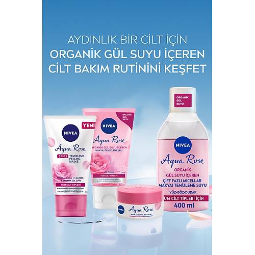 Y�z Bakim Kremi & Aqua Rose Organik G�l Sulu Nemlendirici Jel G�nd�z Kremi 50ML