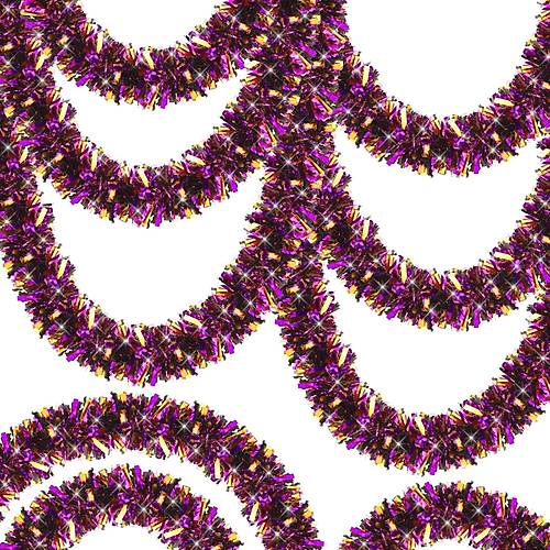 Mor Turuncu Renk 4 cm Geni�lik Garland �ift Renk Sim S�s 180 cm