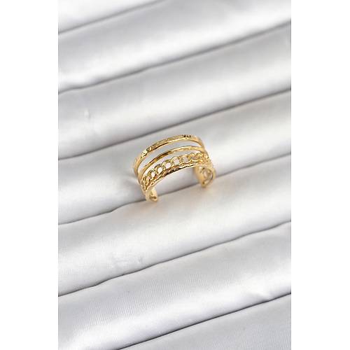 316L �elik Gold Renk Zincirli Vintage Model Kad�n Y�z�k