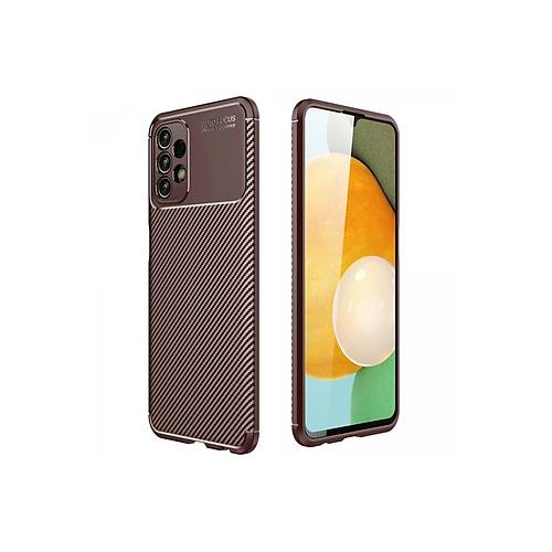 Galaxy A13 4G K�l�f Auto Focus Karbon Kapak - Kahverengi