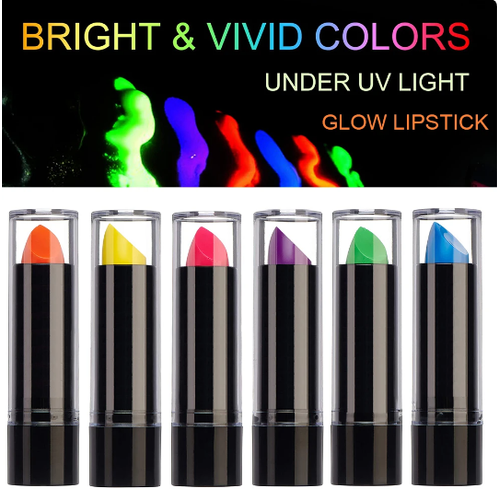 Karanl�kta Parlayan Yanan UV Neon Ruj Y�z Boyama 6 Adet 6 Renk
