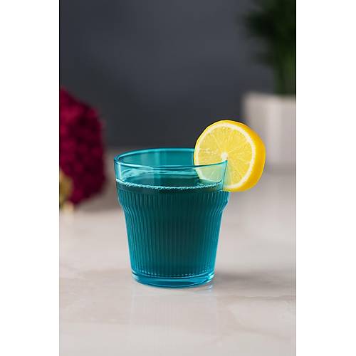 Akrilik Aquamarin Tekli K�sa Bardak & Su Me�rubat Kahve Yan� Barda�� 300 ml ( Cam De�ildir )