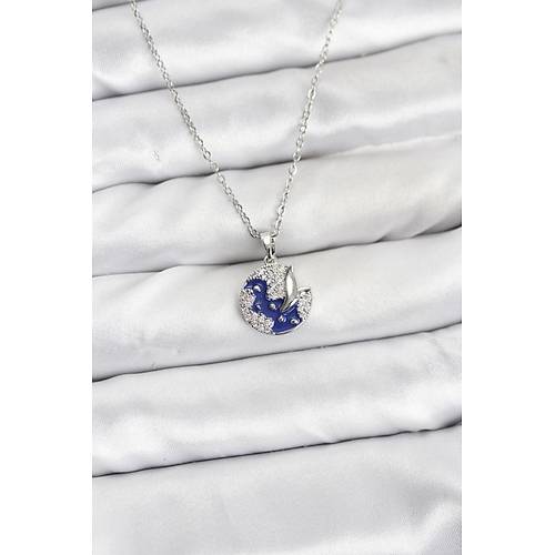 316L �elik Zincir G�m�� Renk Gece Model Zirkon Ta�l� Kad�n Kolye