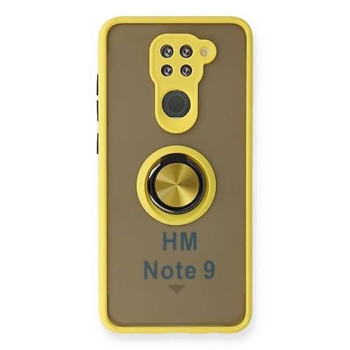 Redmi Note 9 K�l�f Montreal Y�z�kl� Silikon Kapak - Sar�