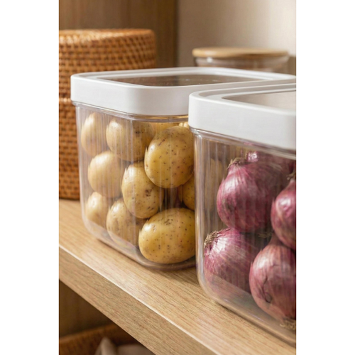 2'Li 12 LT Multibox Beyaz Kayar Kapakl� Saklama Kab� & Erzak Kab� & Patates So�an Kovas�