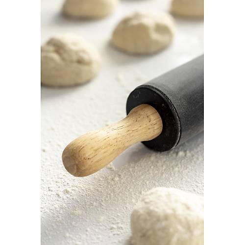 Bambu Sapl� Silikon G�vdeli Siyah Merdane-Orta Boy(30 cm x 4,5 cm)