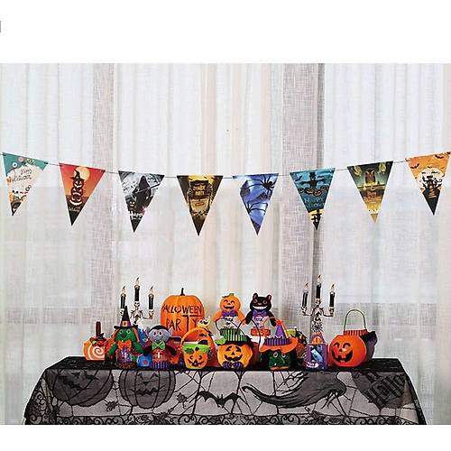 Cad�lar Bayram� Halloween Flama Bayrak Banner S�s 8 li 3 Metre