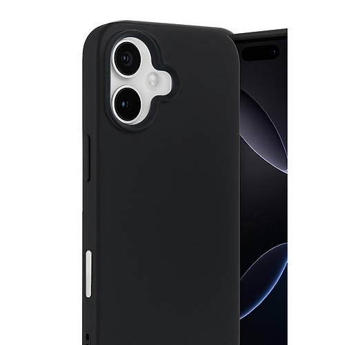 iPhone 17 Nano i�i Kadife Silikon - Siyah