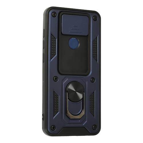 Redmi Note 9 K�l�f Pars Lens Y�z�kl� Silikon - Lacivert