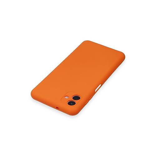 Galaxy A04E K�l�f Nano i�i Kadife Silikon - Turuncu