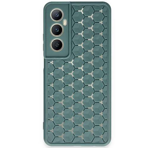 Realme C65 K�l�f Petek Silikon Kapak - Koyu Ye�il