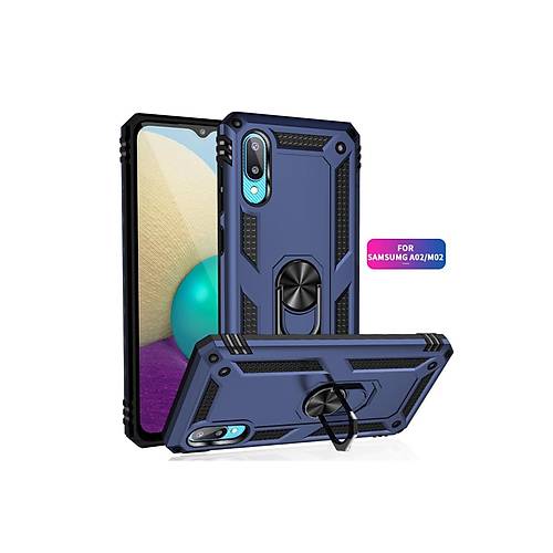 Galaxy A02 K�l�f Sofya Y�z�kl� Silikon Kapak - Lacivert