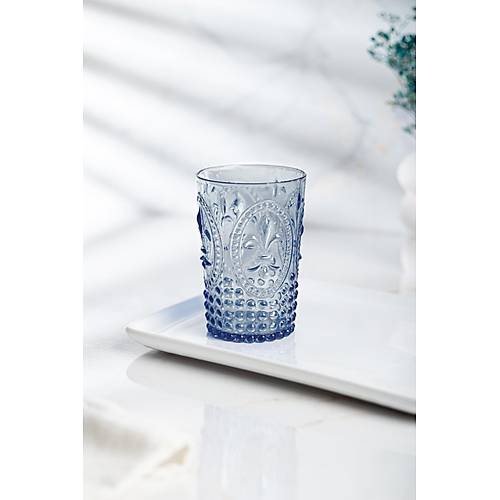 Akrilik Lacivert 6'l� K�sa Bardak & Su Me�rubat Kahve Yan� Barda�� 400 ml ( Cam De�ildir )