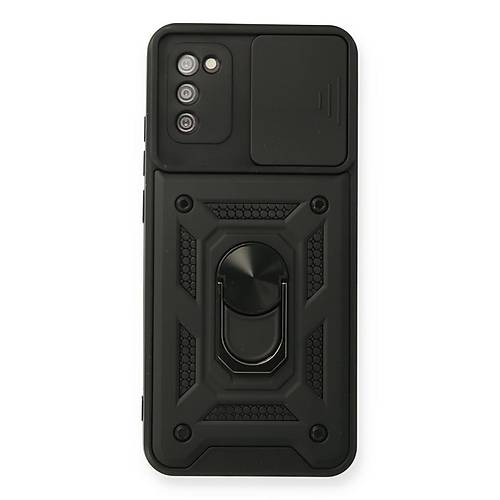 Galaxy A02S K�l�f Pars Lens Y�z�kl� Silikon - Siyah