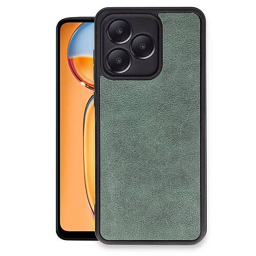 Realme Note 50 4G K�l�f Aras Deri Kapak - Koyu Ye�il