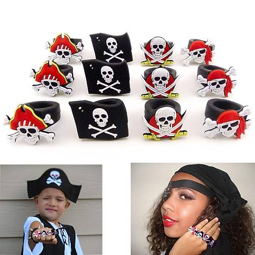 K�rm�z� Renk �apkal� �ocuk Uyumlu Plastik Korsan Y�z���