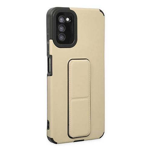 Galaxy A03S K�l�f Mega Standl� Silikon - Gold