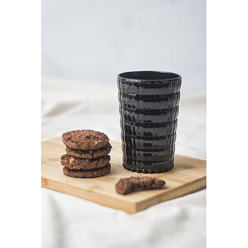Allegra Siyah Akrilik Bardak 6'l� Set | 400 ml | Su, Me�rubat, Sunum ve Kahve Yan� ��in | Cam De�ildir | K�r�lmaya Dayan�kl�