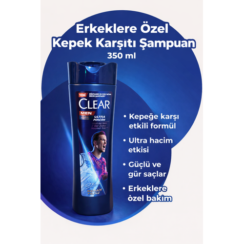 Erkeklere �zel Kepek Kar��t� �ampuan Ultra Hacim Etkili G��l� Sa� Derisi Temizli�i 350 ml