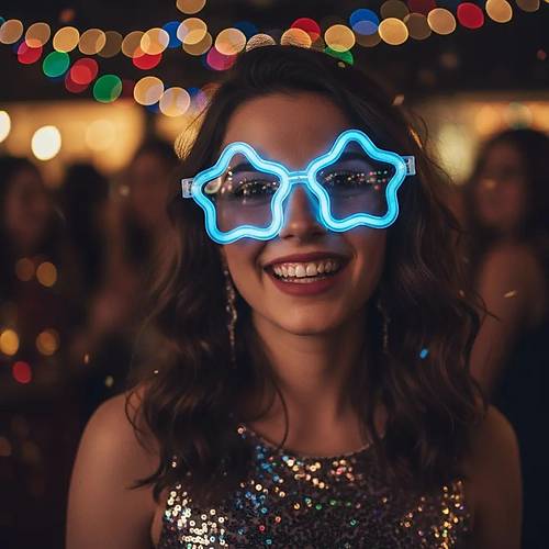 12 Adet Y�ld�z Glow G�zl�k � Glow Partisi ve Etkinlik ��in