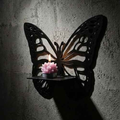 Dekoratif Kelebek Duvar Raf� MDF Lazer Kesim Duvar S�s� Mini Raf Bitki ve Obje Stand�