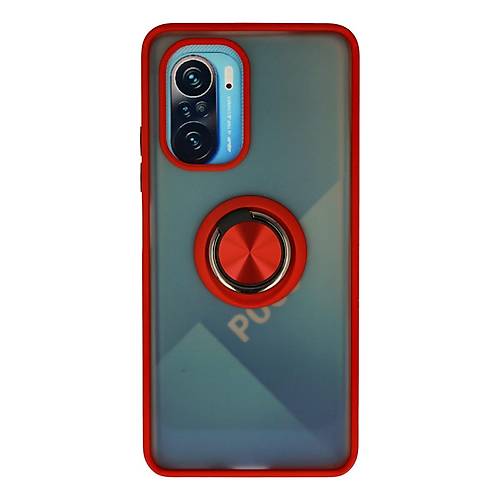 Redmi K40 K�l�f Montreal Y�z�kl� Silikon Kapak - K�rm�z�