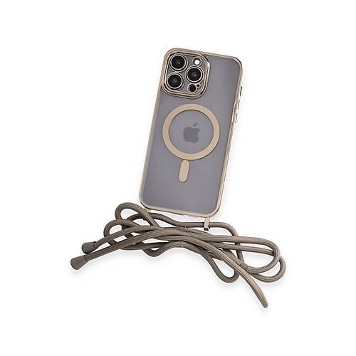 iPhone 12 Pro Max K�l�f Divo Lazer Ask�l� Magsafe Kapak - Gold