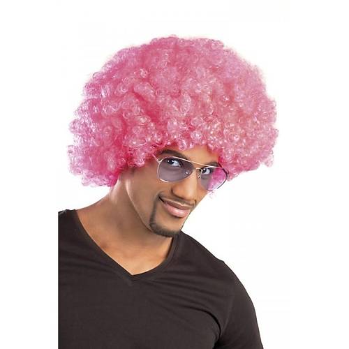 Pembe Renk K�v�rc�k Afro Bonus Peruk