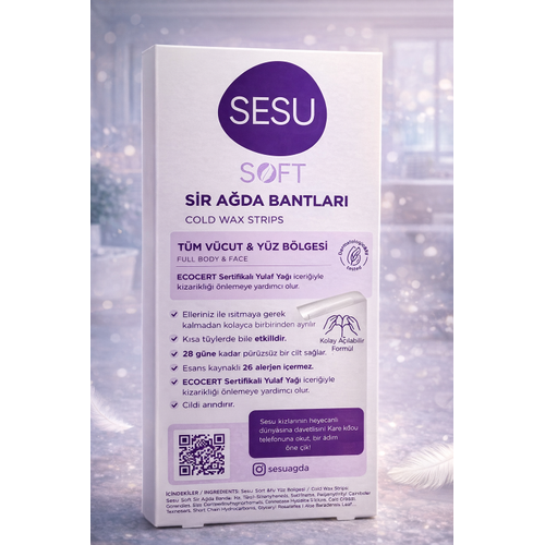 Sesu Soft Sir A�da Bantlar� 32 Adet Vegan Formula T�m V�cut ve Y�z ��in So�uk A�da Band�