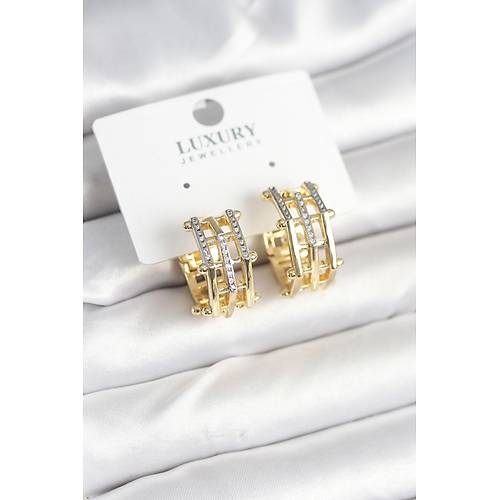 Pirin� Gold Renk Ta�l� Halka Kad�n K�pe