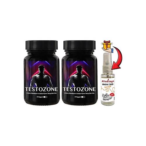 Testozone 2 Kutu Erkeklere �zel L-Argininli Lepidyumlu + Afrodizayn Masaj Ya�� 30 ml