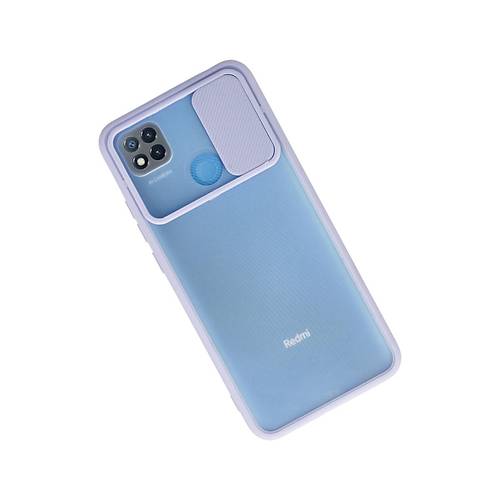 Redmi 9C K�l�f Palm Buzlu Kamera S�rg�l� Silikon - Lila
