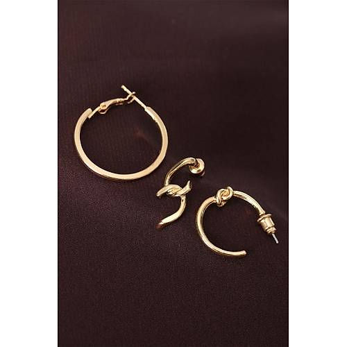 D���m Model Alt�n Renk Metal �oklu K�pe