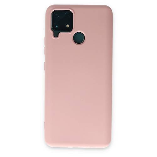 Realme C15 K�l�f Nano i�i Kadife Silikon - Pudra