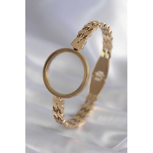 316L �elik Gold Renk Arpa ��leme A��labilir Fanus Model Kad�n Kelep�e