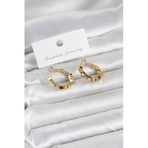 Gold Renk Kare Halka Model Kad�n K�pe