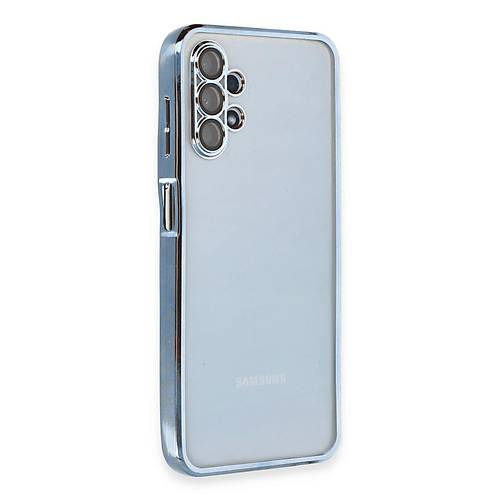 Galaxy A13 4G K�l�f Razer Lensli Silikon - A��k Mavi