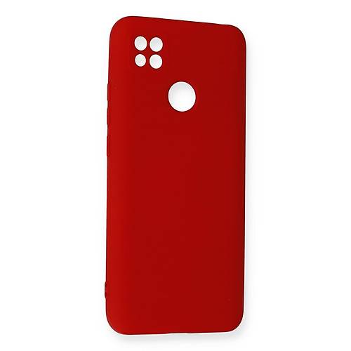 Redmi 9C K�l�f Nano i�i Kadife Silikon - K�rm�z�