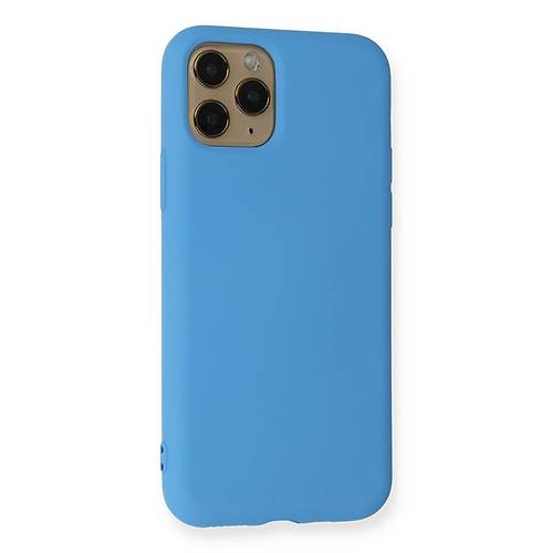 iPhone 11 Pro K�l�f Nano i�i Kadife Silikon - Mavi