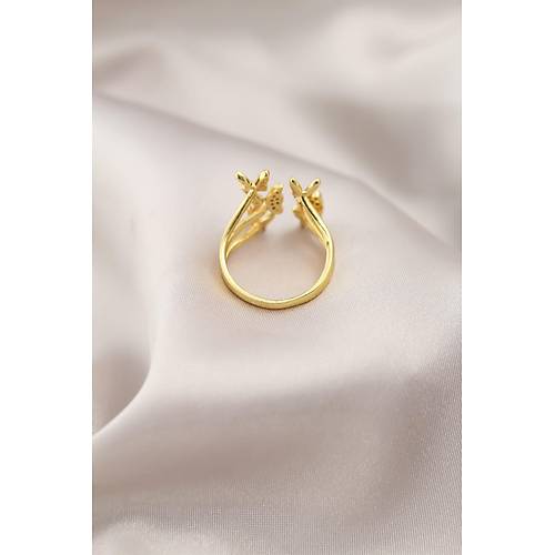 Gold Renk Metal Kelebek Model Kad�n Y�z�k