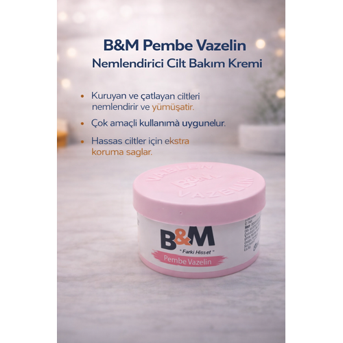 B&M Pembe Vazelin Nemlendirici Cilt Bak�m Kremi �ok Ama�l� Vazelin 1 Adet