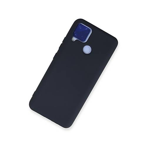 Realme C15 K�l�f Nano i�i Kadife Silikon - Lacivert