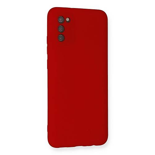Galaxy A03S K�l�f Nano i�i Kadife Silikon - K�rm�z�