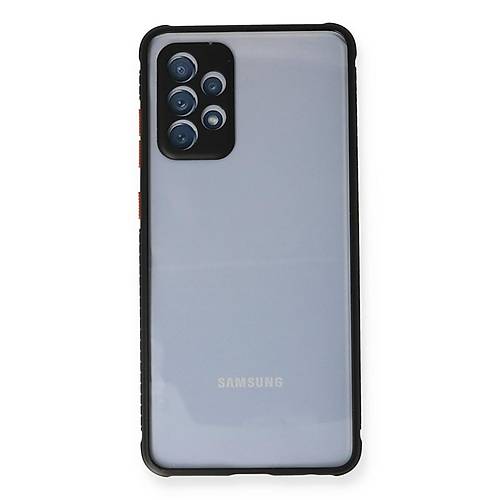 Galaxy A72 K�l�f Miami �effaf Silikon - Siyah