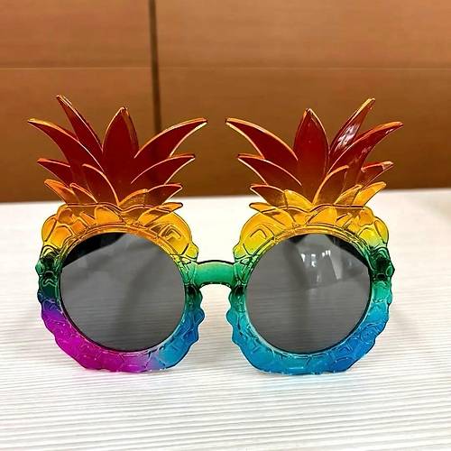 Tropikal Ananas Tasar�ml� Renkli Hawaii Parti G�zl���