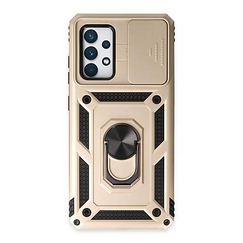Galaxy A72 K�l�f Pars Lens Y�z�kl� Silikon - Gold