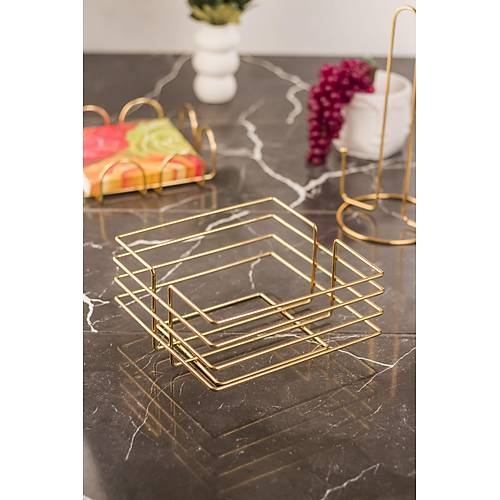 Ekmeklik Ekmek Sepeti �ok Ama�l� Metal Kutu L�x Gold Paslanmaz Sepet Siyah Kuma�