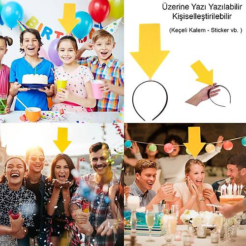 Ki�iselle�tirilebilir Ok Ta� � �zerine Yaz� Yaz�labilen Parti Tac� Sar� Renk