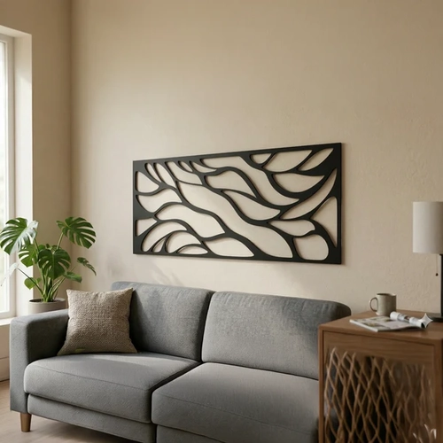 Soyut Desenli Duvar Tablosu MDF Lazer Kesim Modern Minimal Estetik Duvar S�s�