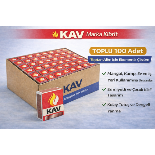 KAV Marka Kibrit Emniyetli �ocuk Kilitli 100 Adet